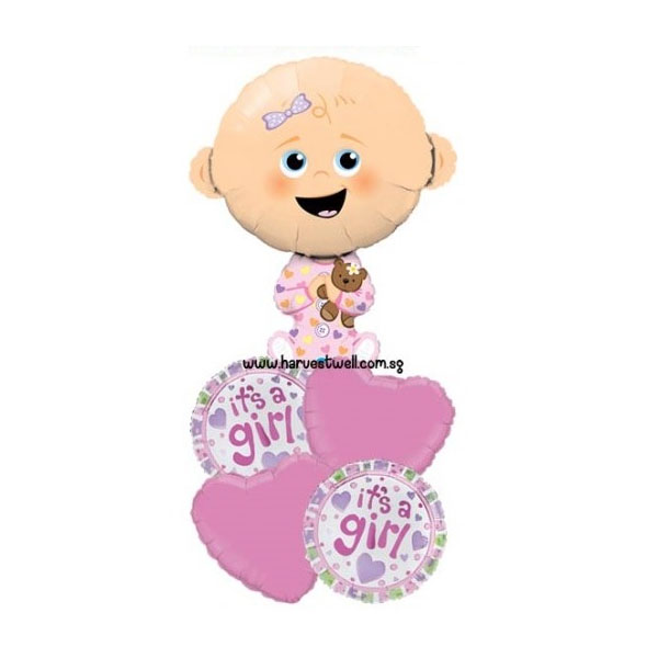 Baby Girl It's A Girl Balloon Package